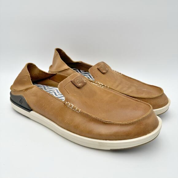 Olukai Mens Kakaha Loafers US 11 EU 44 Brown Leather EUC main image 12